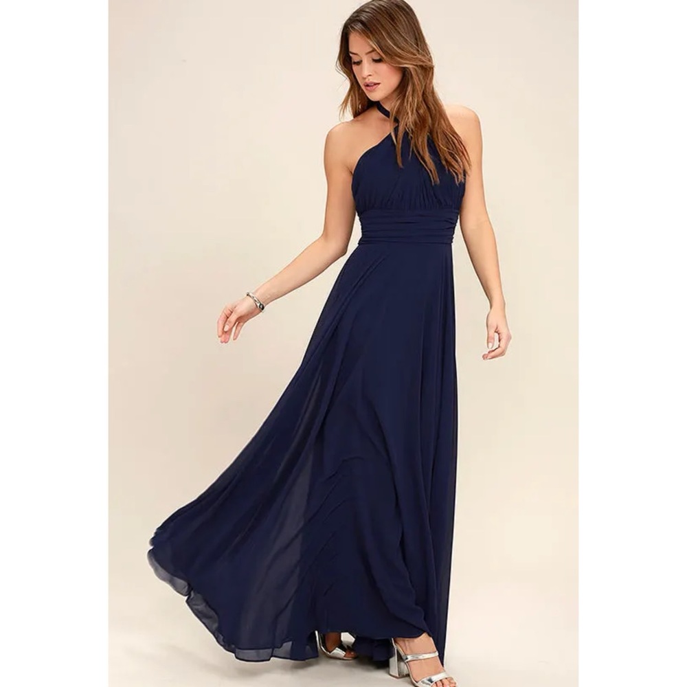 Lulu’s Dance of the Elements Navy Blue Maxi Dress - EUC - Picture 3 of 9